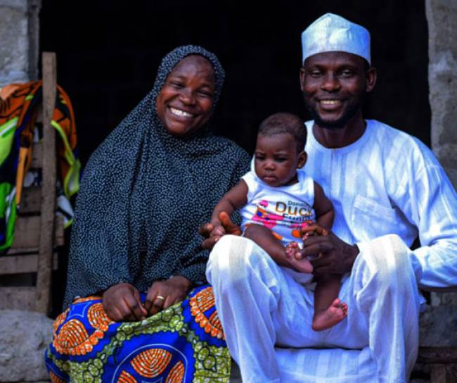 African family with baby