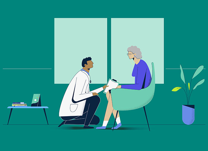 doctor with patient illustration
