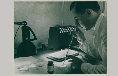 scientist working with liquid