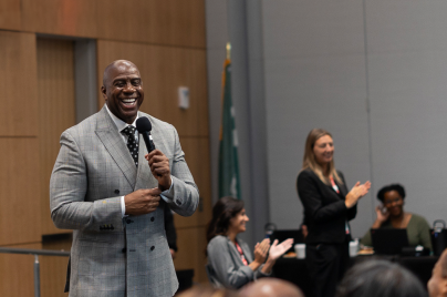Magic Johnson at Merck