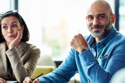 employees meeting in office