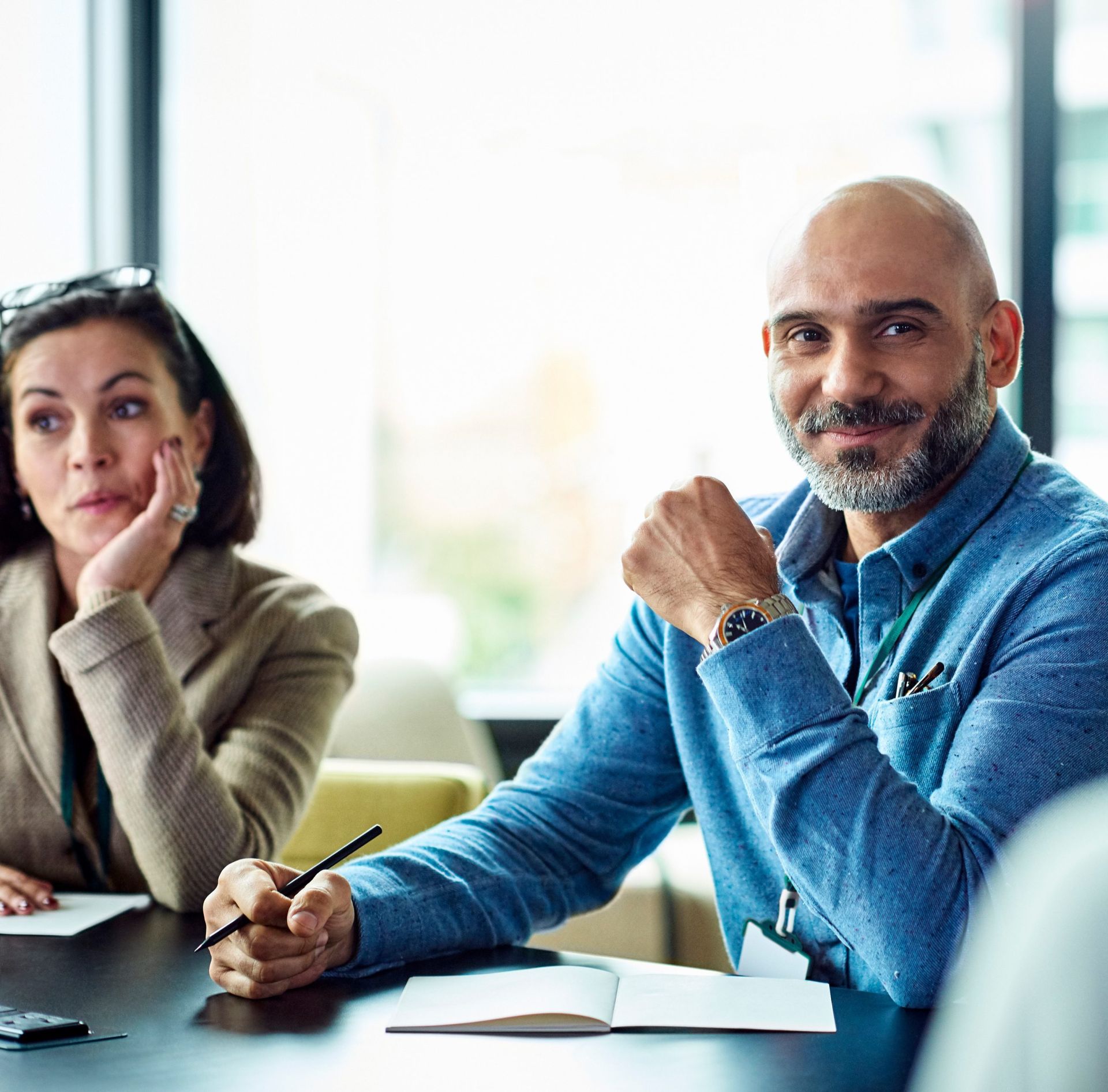 employees meeting in office