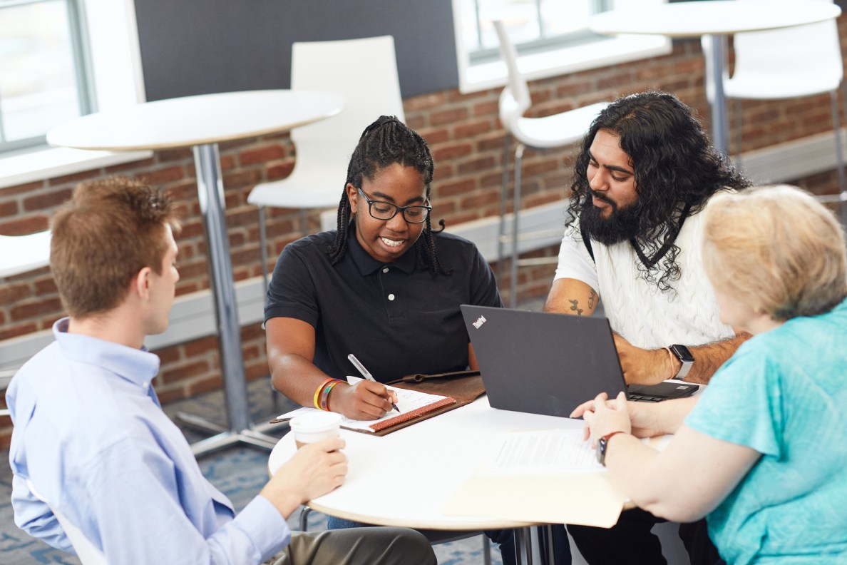 colleague collaborating with the team