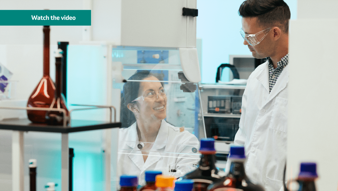 Two scientists in a lab