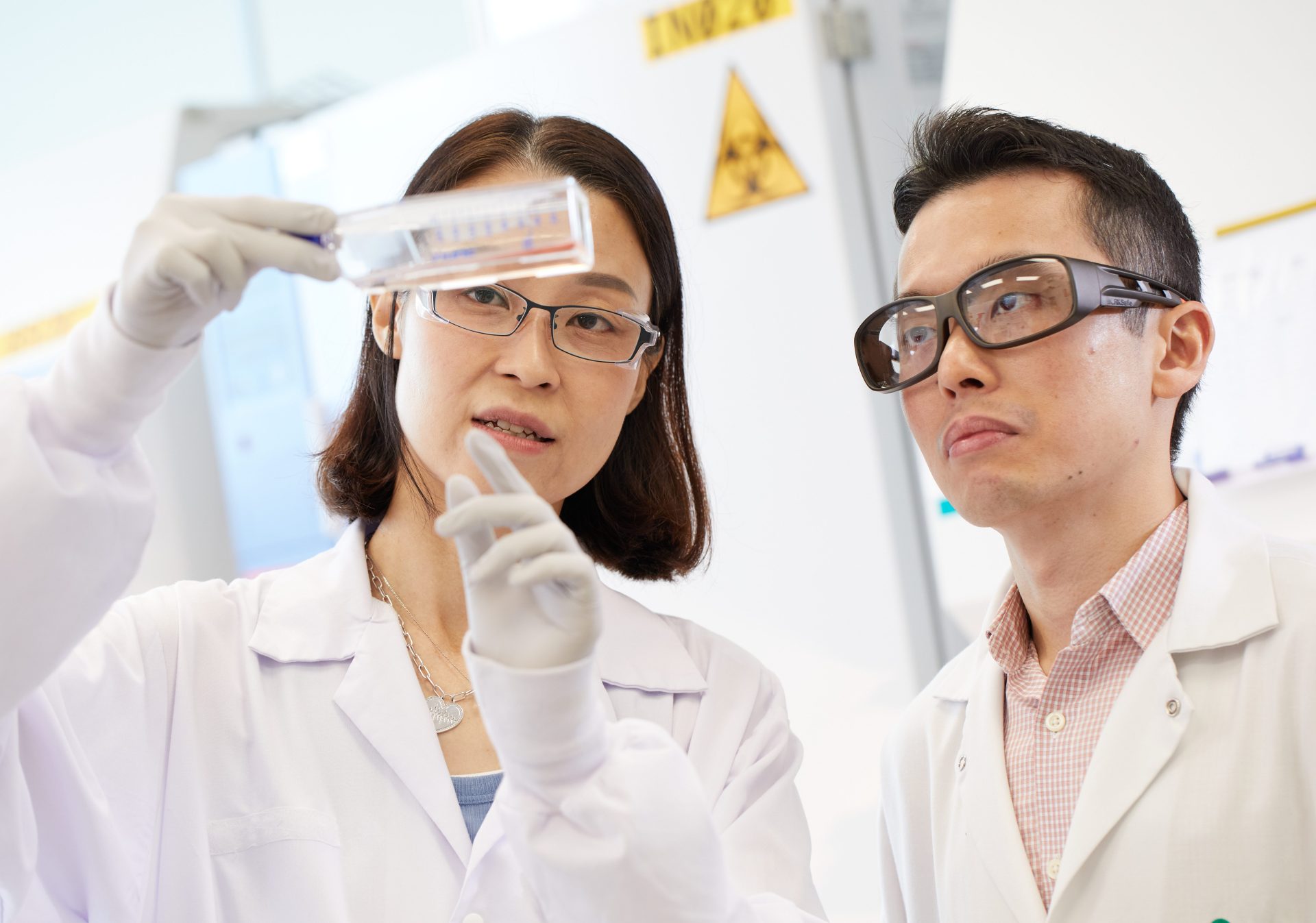 two scientists working in a lab