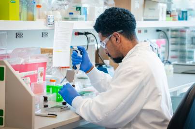 Scientist working in lab
