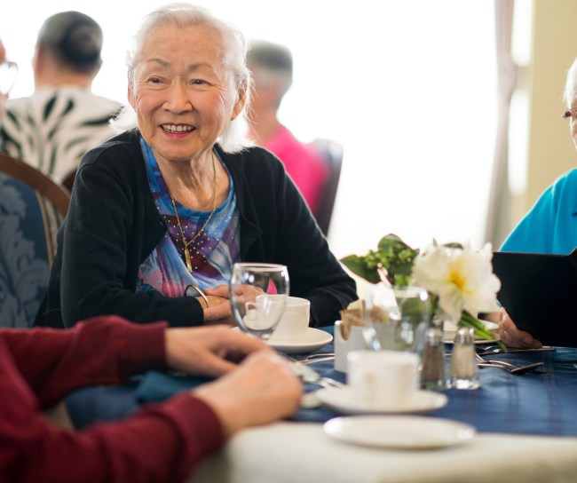 Seniors at a table