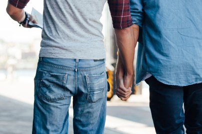 men holding hands