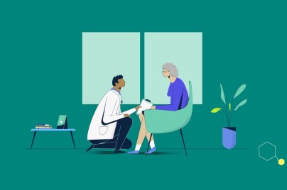Illustration of health care provider speaking with patient