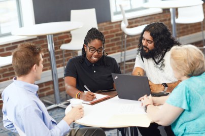 colleague collaborating with the team