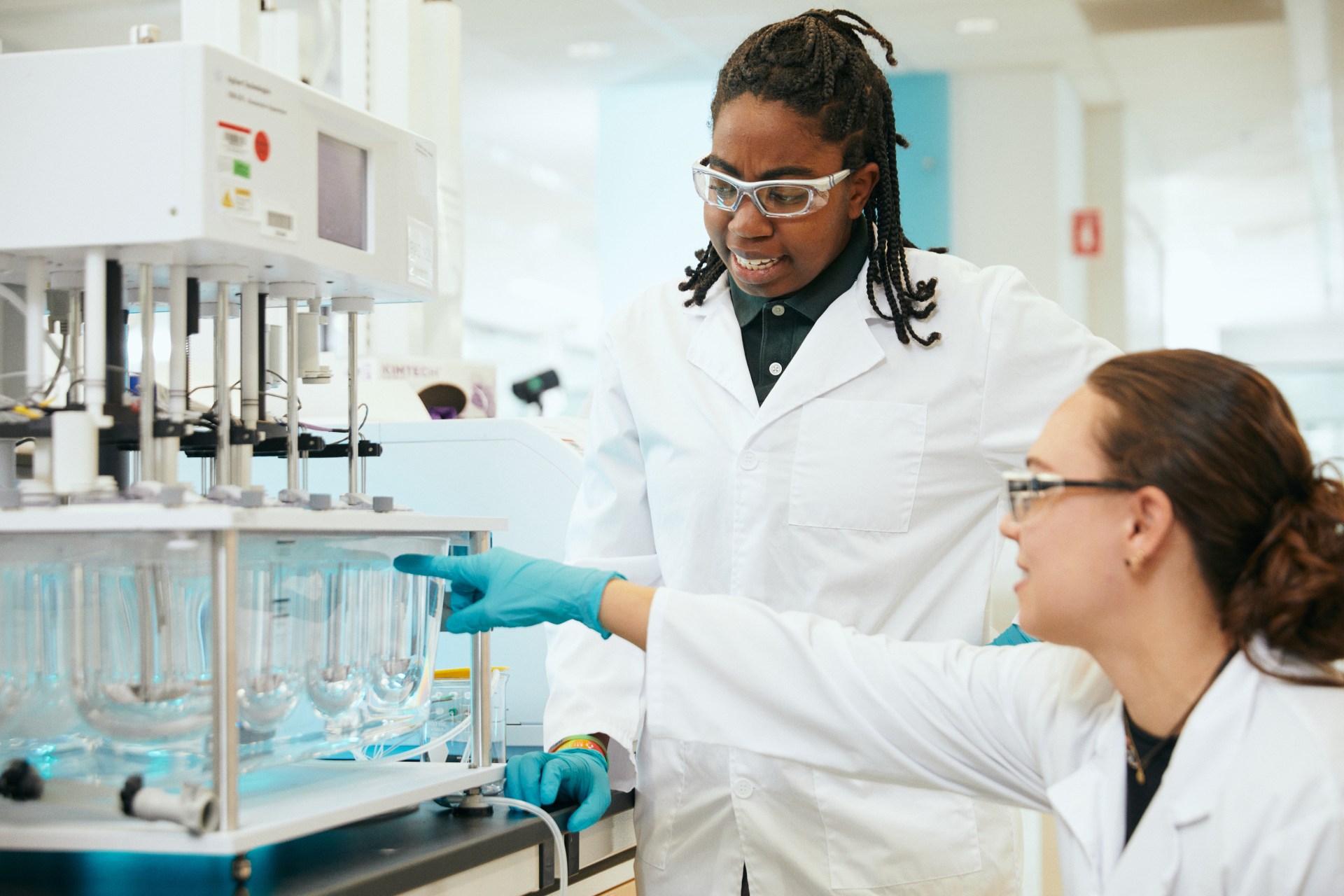 two scientists working in a lab