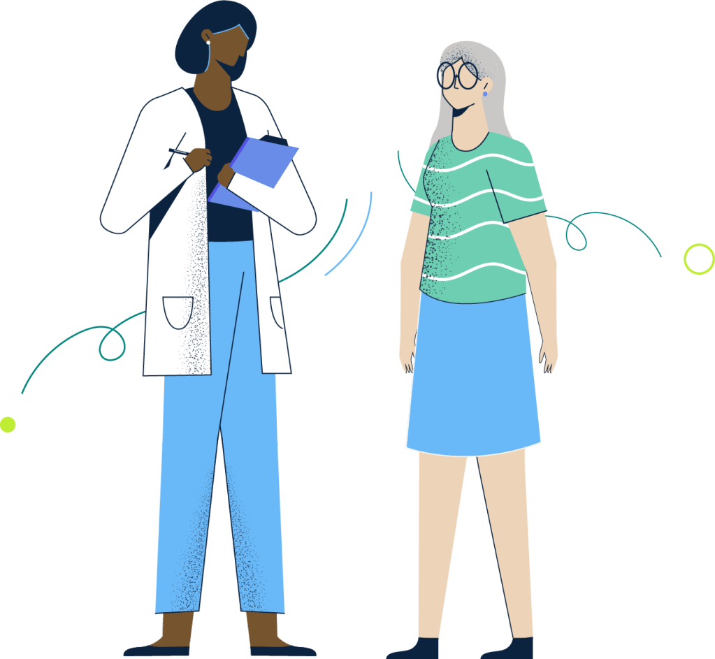 illustration of doctor and patient